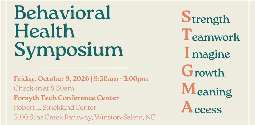 The second Forsyth County Behavioral Health Symposium is October 9, 2026!